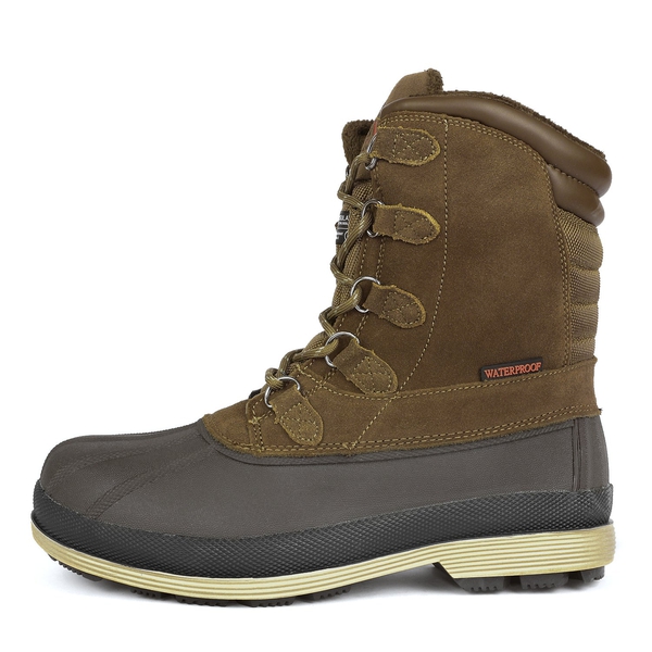 Men's Waterproof Suede Insulated Snow Boots - KHAKI BROWN - 1